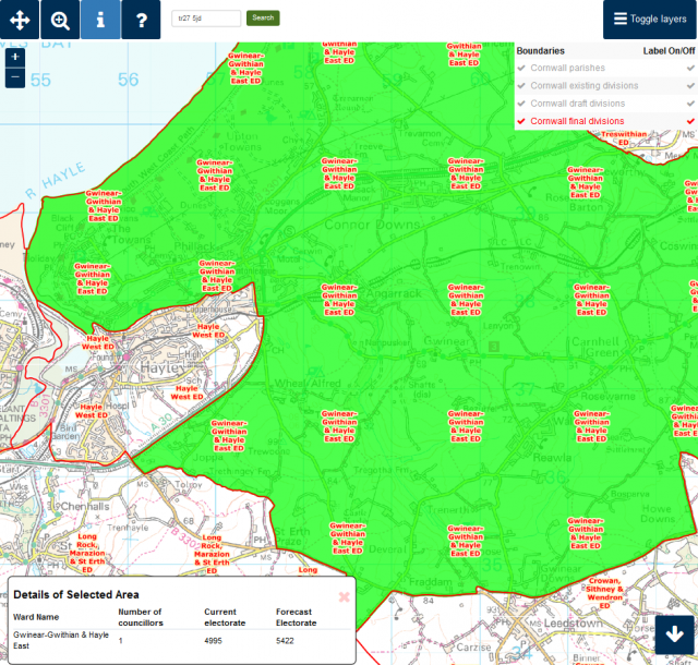 Gwinear-Gwithian & Hayle East Map